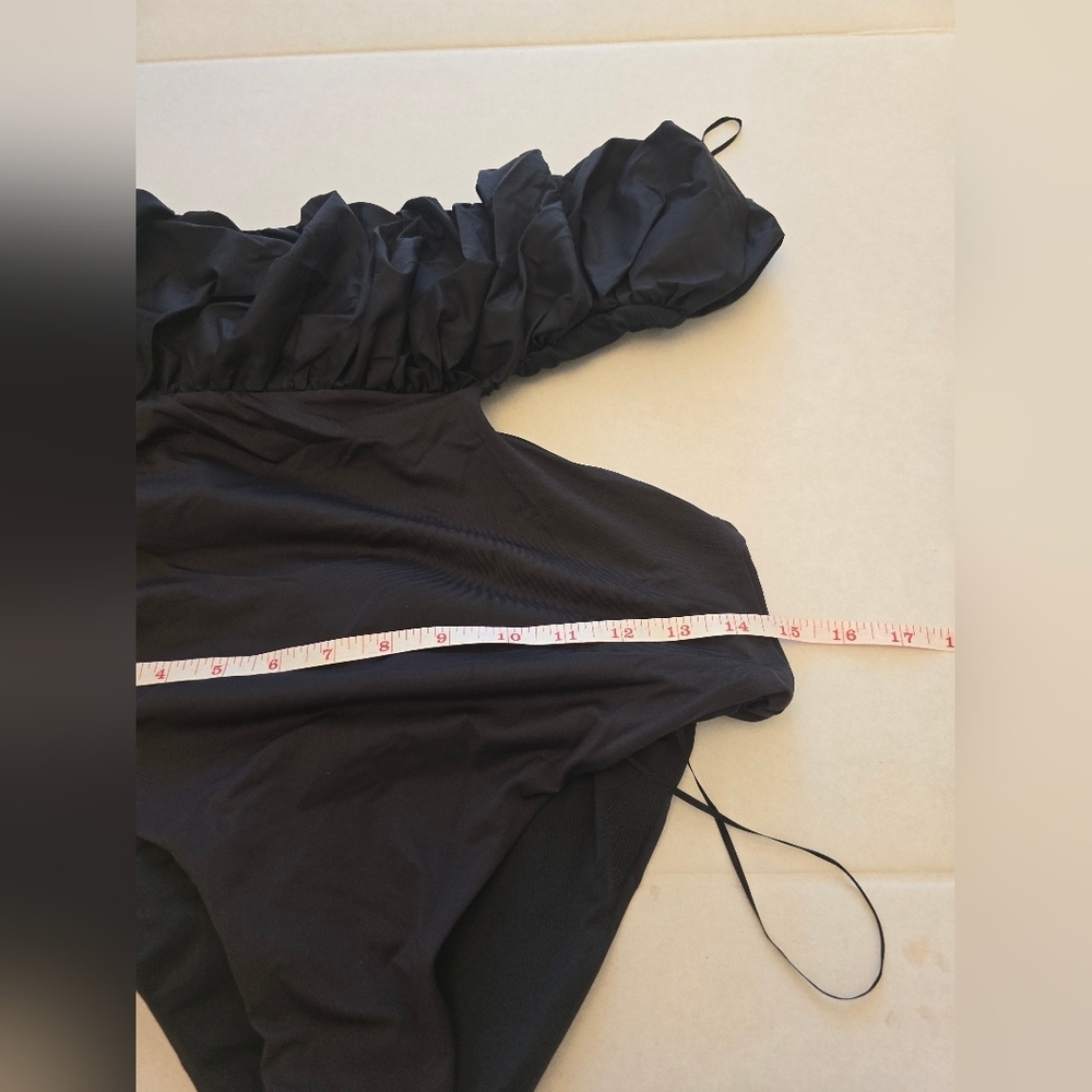 NWT Zara Swimsuit One Piece Strapless In Black Size XL - Picture 4 of 7